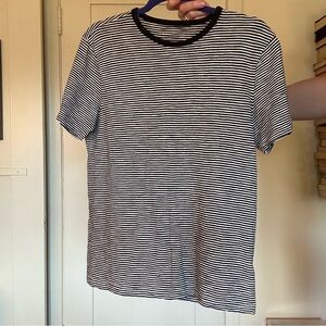 Everlane Black and White Striped Short Sleeve Tee